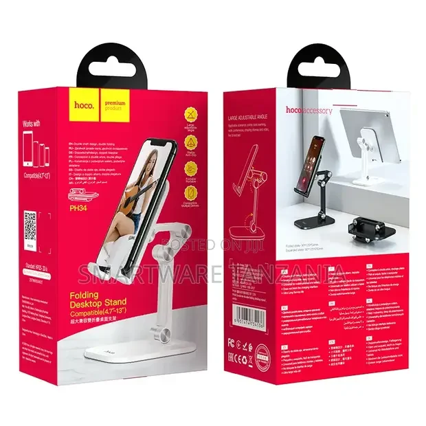 Hoco Ph34 Folding Desktop Stand Compatible 4.7-13in Tablet Phone White