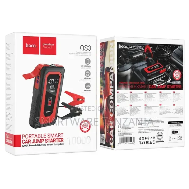 Hoco QS3 Portable Car Jump Starter 10000mAh 1200A Peak Power - Buy in Dar es Salaam, Tanzania | Smartware
