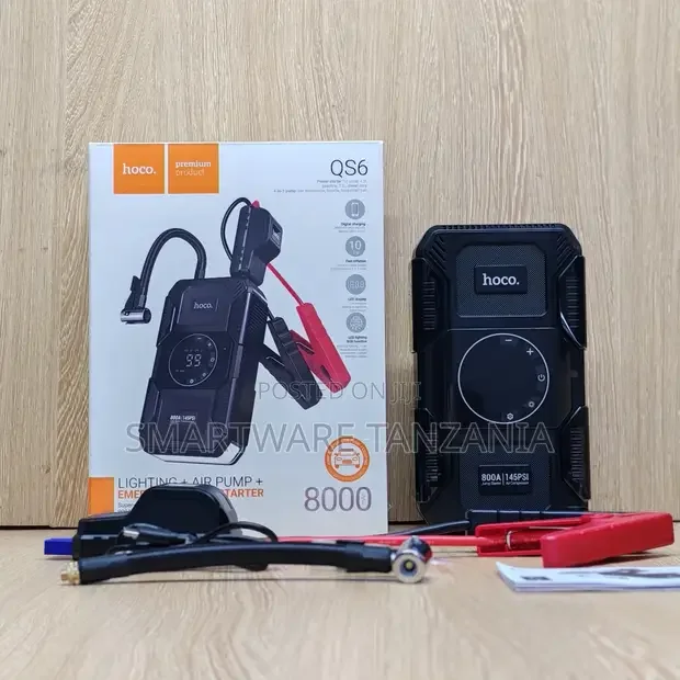 Hoco QS6 Jump Starter 8000mAh Air Pump 800A - Buy in Dar es Salaam, Tanzania | Smartware