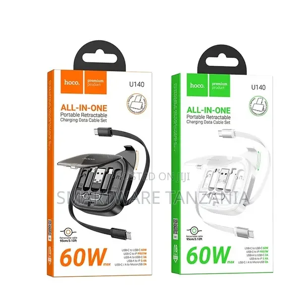 Hoco U140 All-in-One Portable Retractable Charging Cable Set - Buy in Dar es Salaam, Tanzania | Smartware
