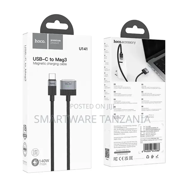 Hoco U141 USB-C to Mag3 Magnetic Charging Cable 140W - Buy in Dar es Salaam, Tanzania | Smartware