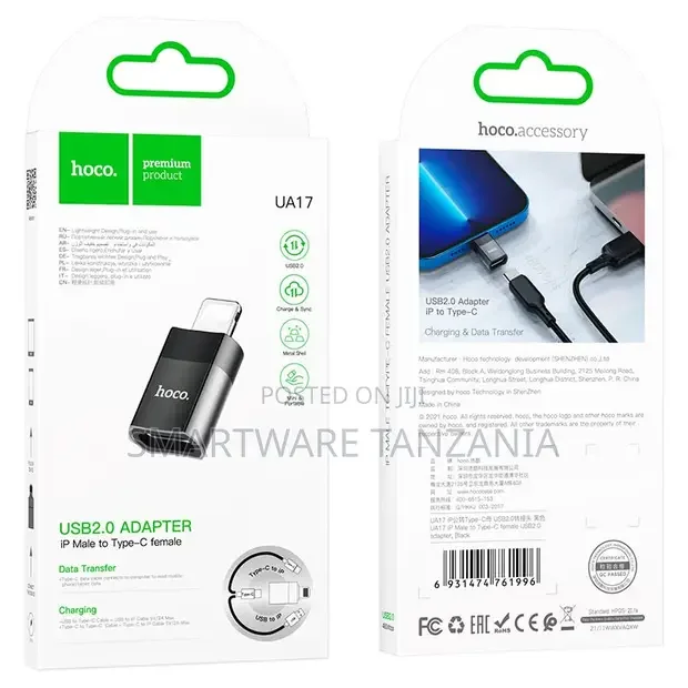 Hoco UA17 USB 2.0 Adapter Lightning to Type-C - Buy in Dar es Salaam, Tanzania | Smartware
