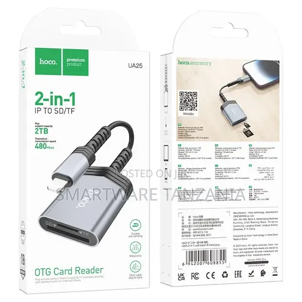 Hoco UA25 Lightning 2-in-1 Card Reader - Buy in Dar es Salaam, Tanzania | Smartware