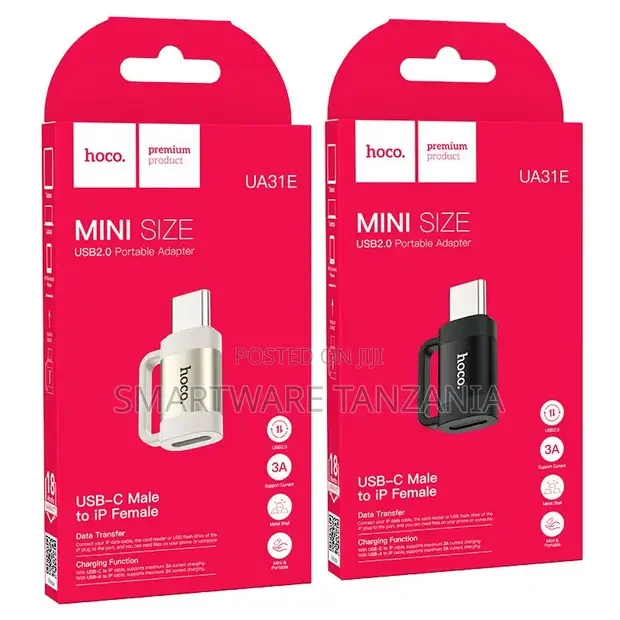 Hoco Ua31e Usb-C Male to Lightning Female Mini Adapter 3a Charge