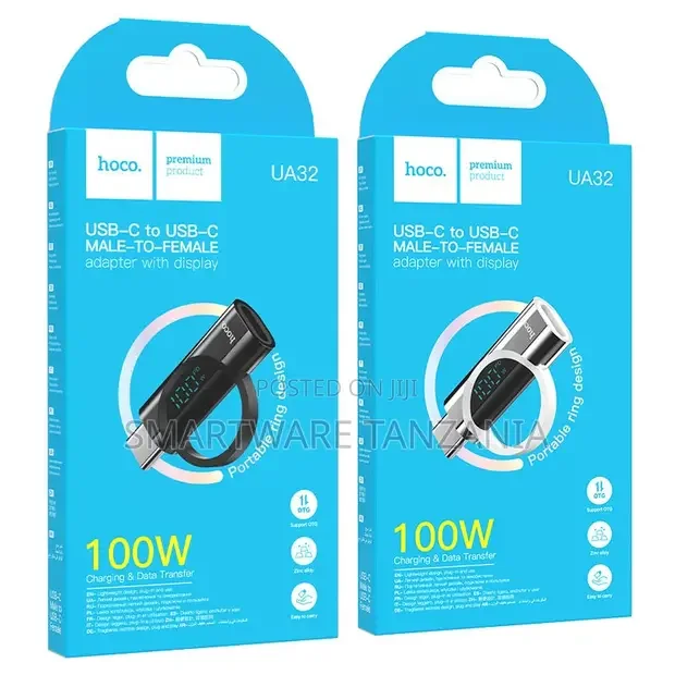 Hoco UA32 100W USB-C Male to Female Adapter - Buy in Dar es Salaam, Tanzania | Smartware