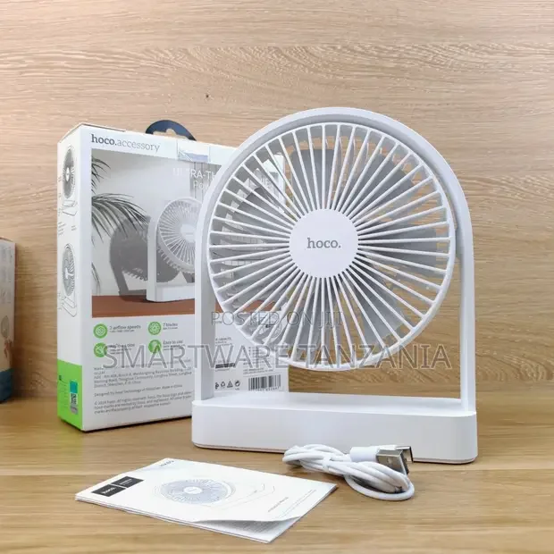Hoco Ultra Thin Desktop Fan 7 Blade USB Quiet - Buy in Dar es Salaam, Tanzania | Smartware