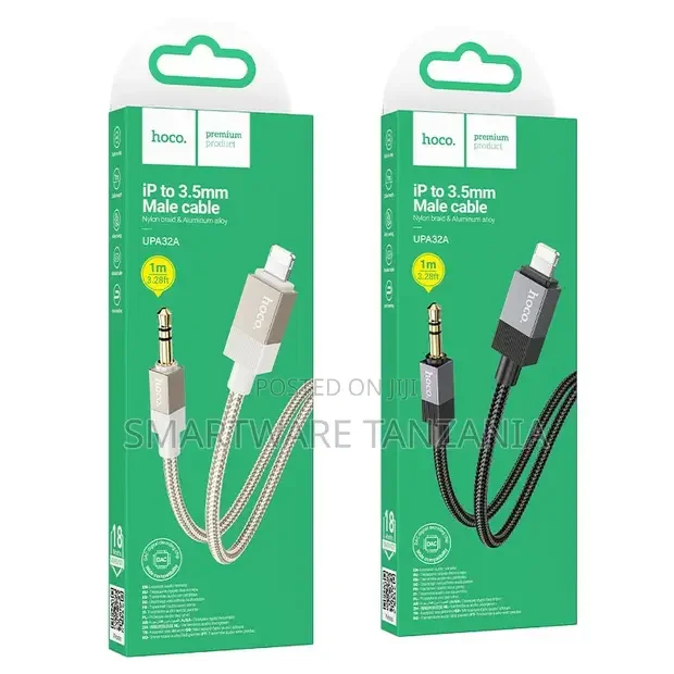 Hoco UPA32A Lightning to 3.5mm Audio Cable 1m - Buy in Dar es Salaam, Tanzania | Smartware