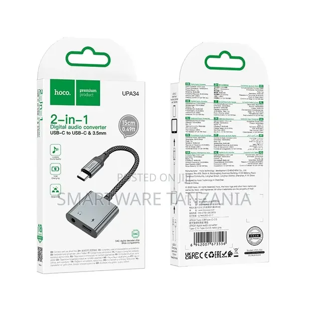 Hoco UPA34 2-in-1 USB-C Digital Audio Adapter - Buy in Dar es Salaam, Tanzania | Smartware