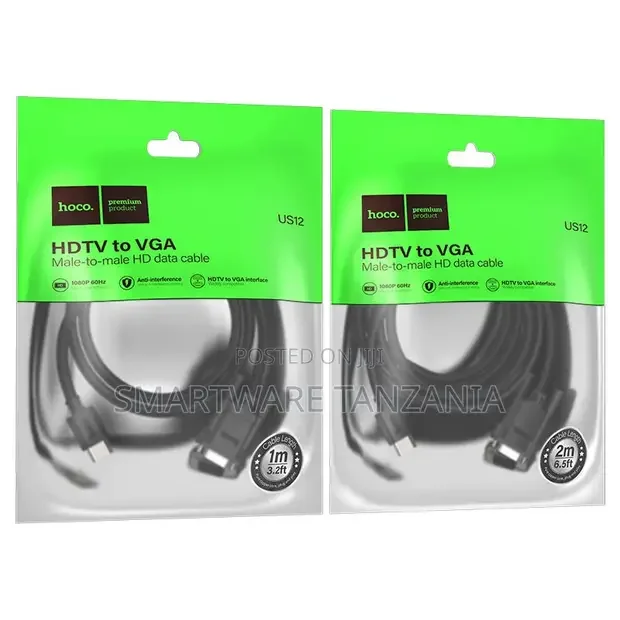 Hoco Us12 HDTV to Vga Cable 1m 1080p 60hz Display Adapter Cable