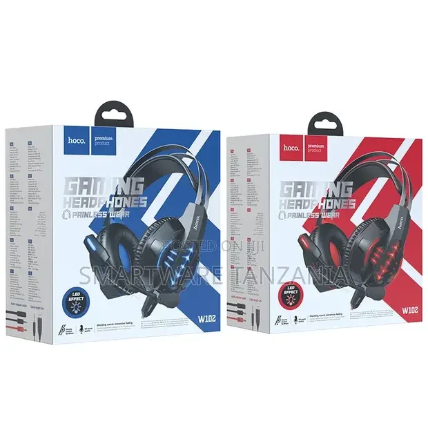 Hoco W102 Gaming Headphones Painless Wear Led Lights Wired Mic