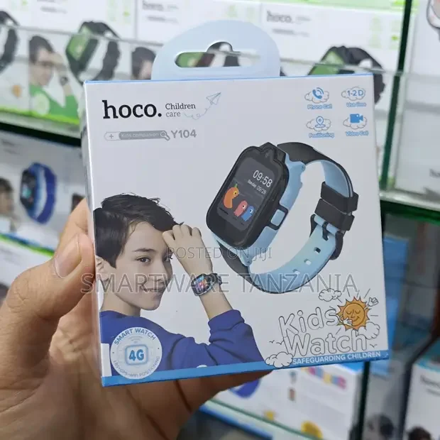 Hoco Y104 Kids Smart Watch 4g GPS Video Call Blue Black for Boys