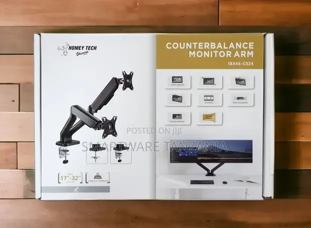 Homey Tech Dual Monitor Arm Mount Counterbalance 17-32 Inch - Buy in Dar es Salaam, Tanzania | Smartware