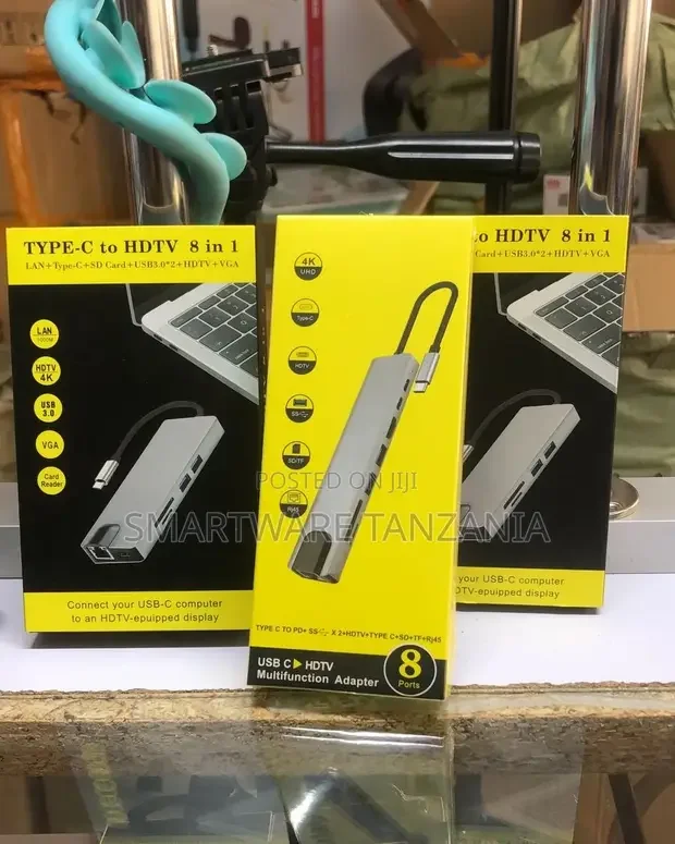 Hub 8 In 1 USB C To At 60HZ HDMI Multiport Adapter Macbook