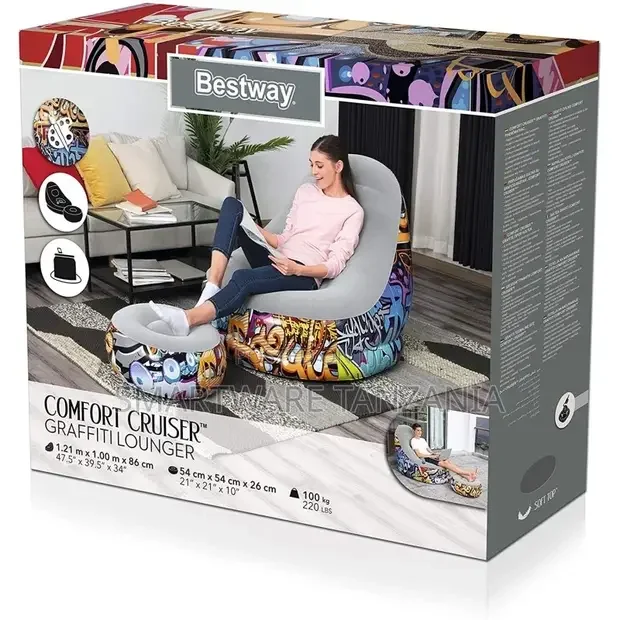 Inflatable Leisure Sofa Ergonomic Design Unique Graffiti - Buy in Dar es Salaam, Tanzania | Smartware