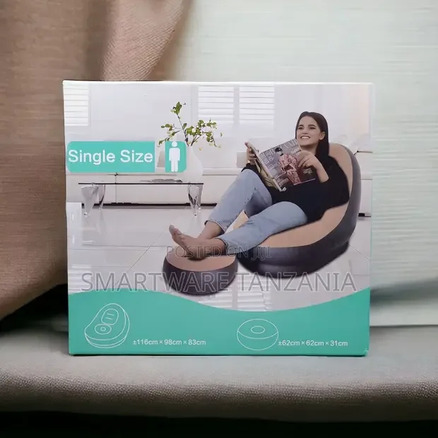 Inflatable Single Size Puff Sofa Chair With Foot Rest - Buy in Dar es Salaam, Tanzania | Smartware