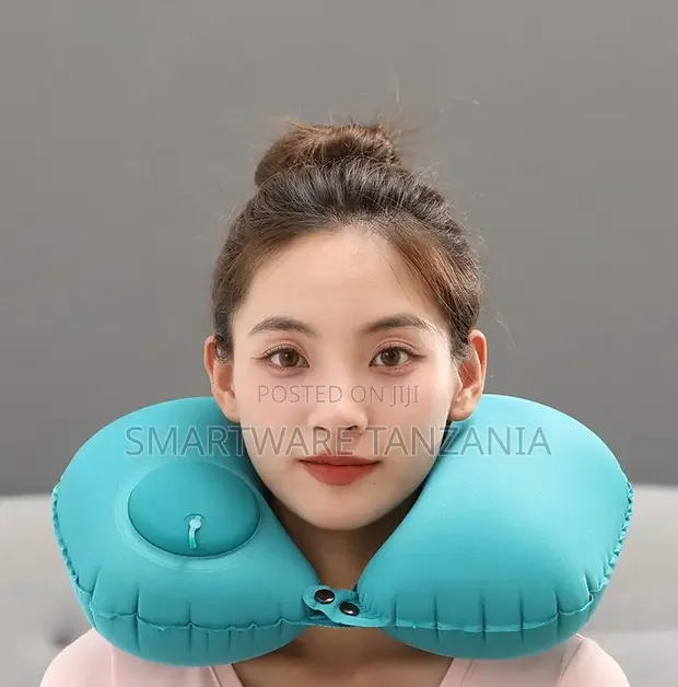 Inflatable U-shape Neck Pillow in Teal - Buy in Dar es Salaam, Tanzania | Smartware