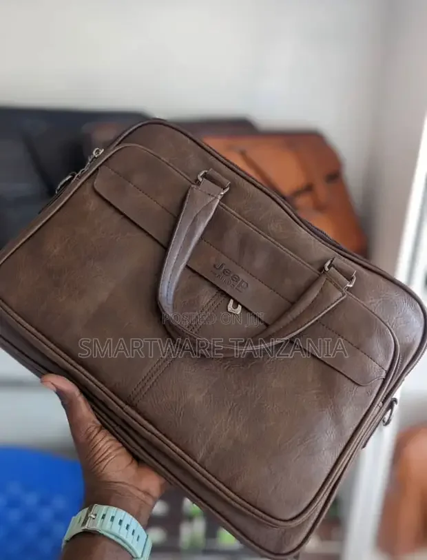 Jeep Buluo Men's Leather Large Capacity Business Laptop Bag - Buy in Dar es Salaam, Tanzania | Smartware