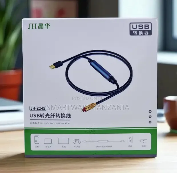 Jh Jh-Z245 USB to Toslink Fiber Optic Audio DAC Converter - Buy in Dar es Salaam, Tanzania | Smartware