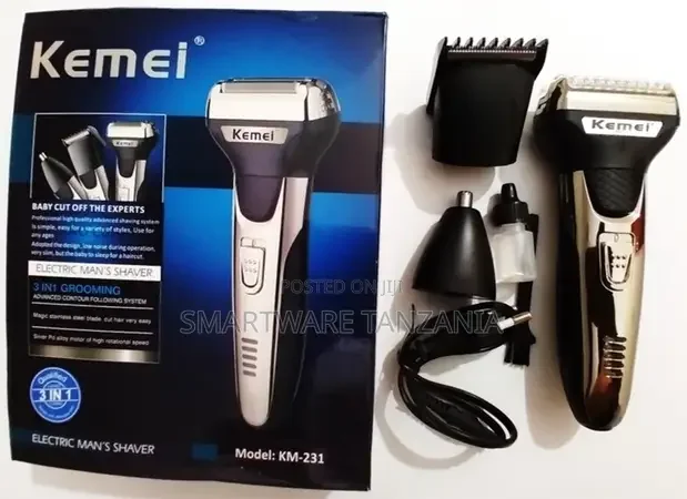 Kemei 3 In 1 Beard Nose Hair Cut Clipper Shaver Machine - Buy in Dar es Salaam, Tanzania | Smartware