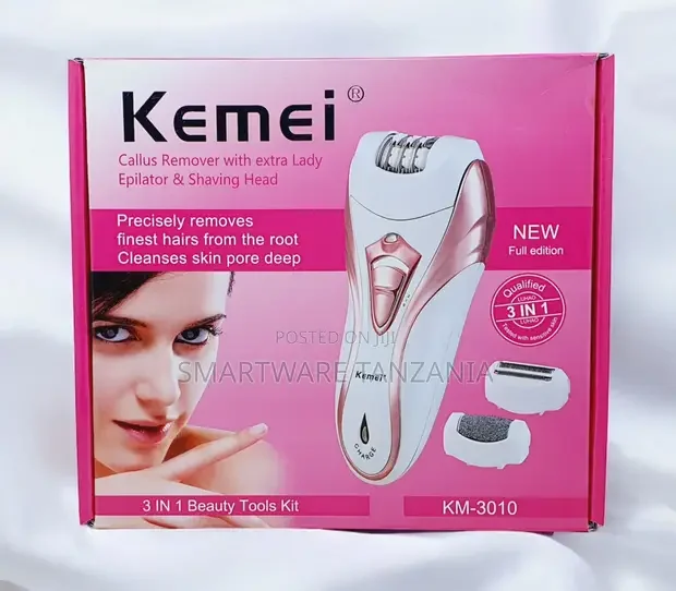 Kemei 3-in-1 Callus Remover Epilator Shaving Head Beauty Kit - Buy in Dar es Salaam, Tanzania | Smartware
