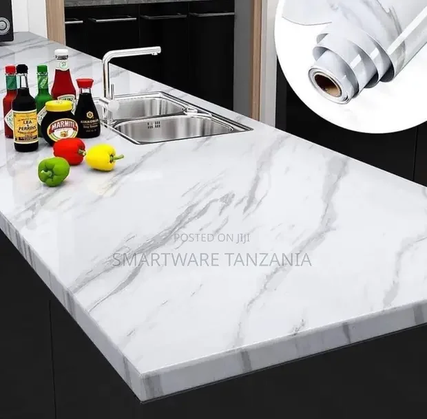 Kitchen Cabinets Marble Wallpaper Oil Proof Waterproof