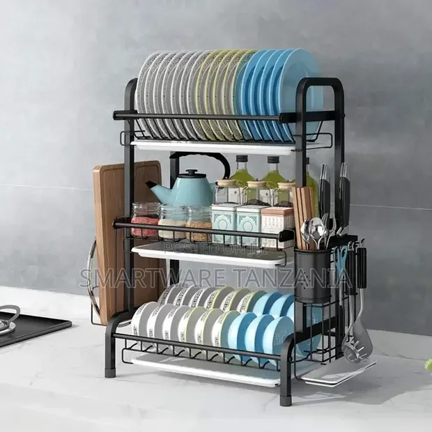 3 Tier Stainless Steel Kitchen Dish Dryer Rack - Buy in Dar es Salaam, Tanzania | Smartware