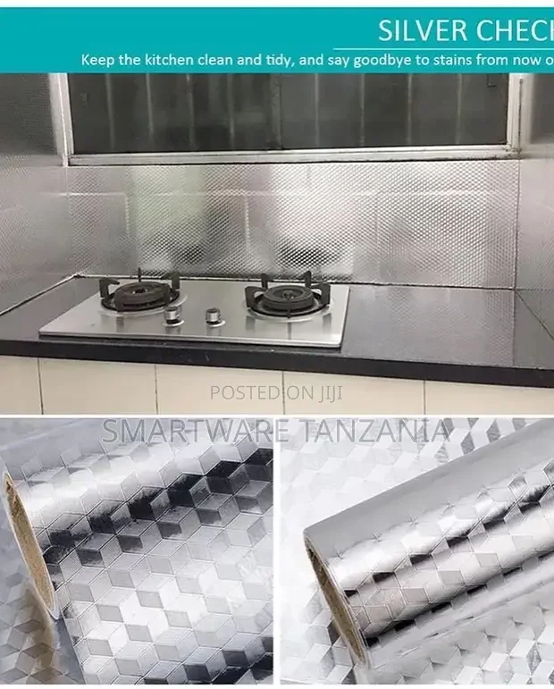 Kitchen Oil Proof Sticker Wallpaper Backsplash Aluminum Foil - Buy in Dar es Salaam, Tanzania | Smartware