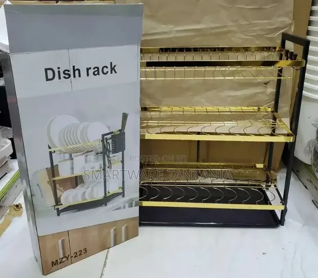 Kitchen Plate Organizer Storage Shelf With Drain Tray - Buy in Dar es Salaam, Tanzania | Smartware