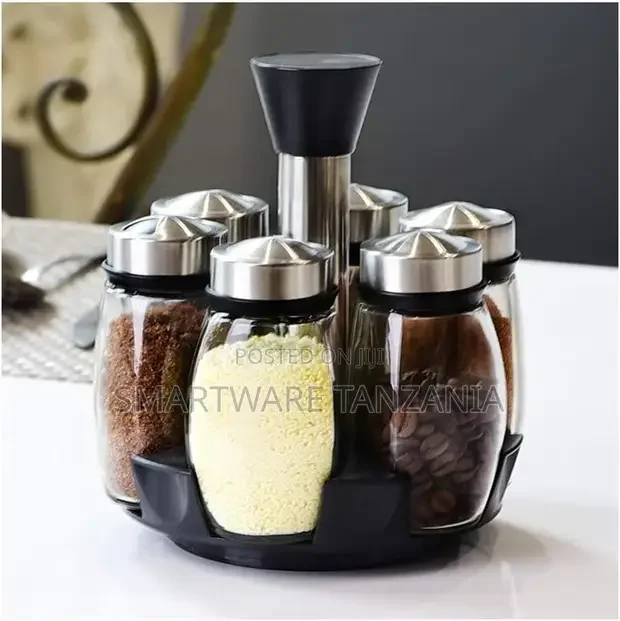 Kitchen Storage Bottle, Glass Spice Jar Rotating Condiment - Buy in Dar es Salaam, Tanzania | Smartware