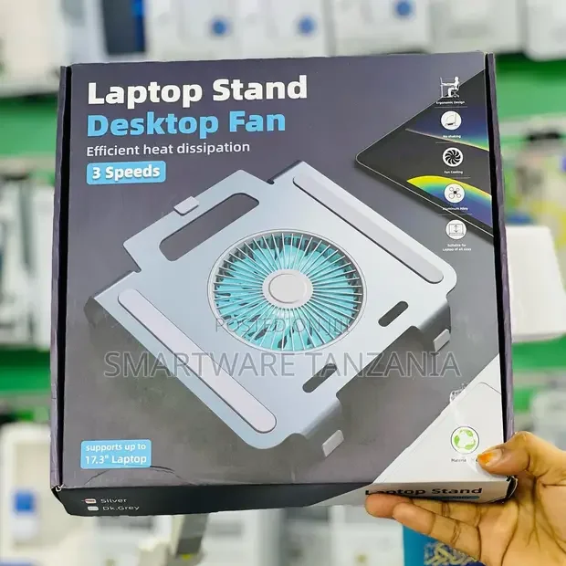 Laptop Stand With Desktop Fan 3-Speed Cooling System 17.3 - Buy in Dar es Salaam, Tanzania | Smartware