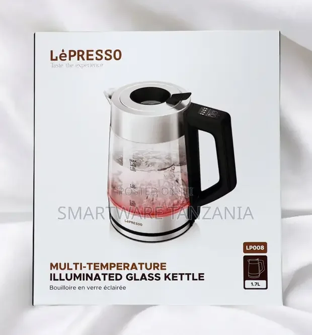 Lepresso LP008 Multi-Temperature Illuminated Glass Kettle - Buy in Dar es Salaam, Tanzania | Smartware