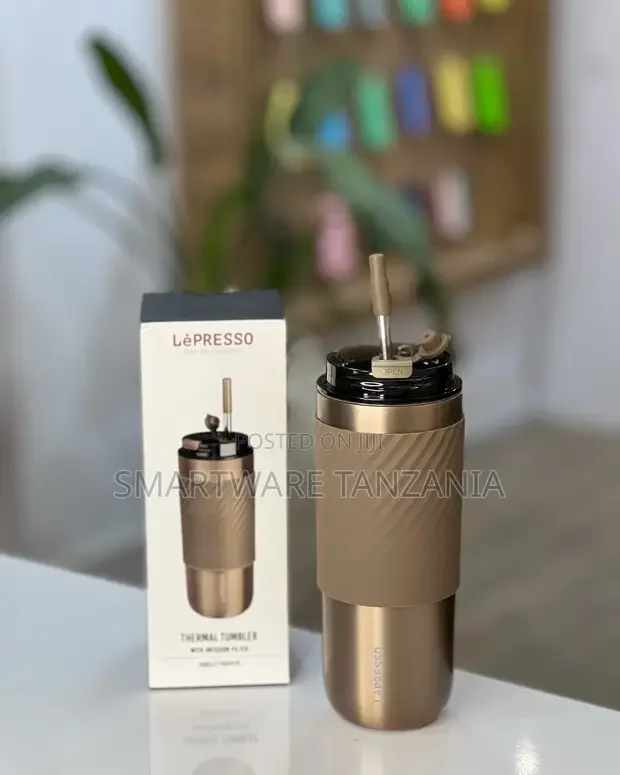 Lepresso Thermal Tumbler With Infusion Filter Reusable Straw