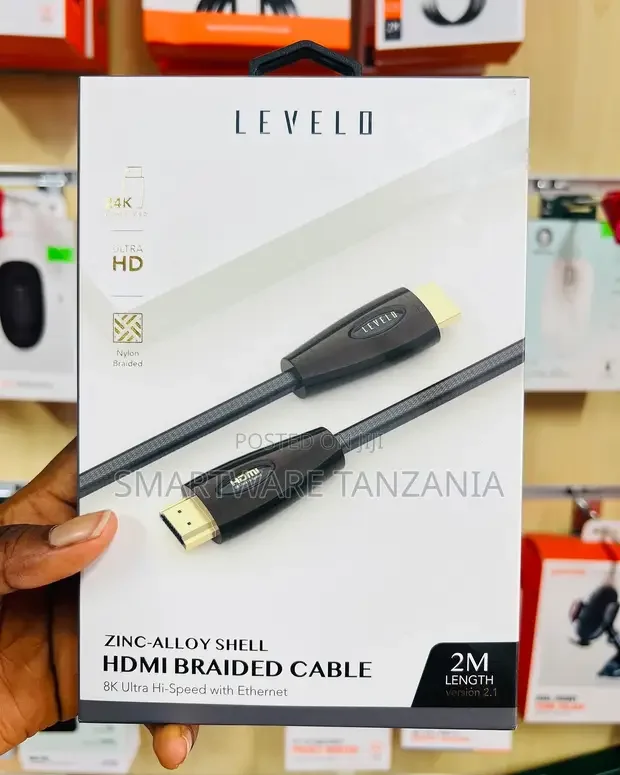 Level D HDMI Cable 2m - Zinc Alloy Braided Ultra HD V2.1 - Buy in Dar es Salaam, Tanzania | Smartware