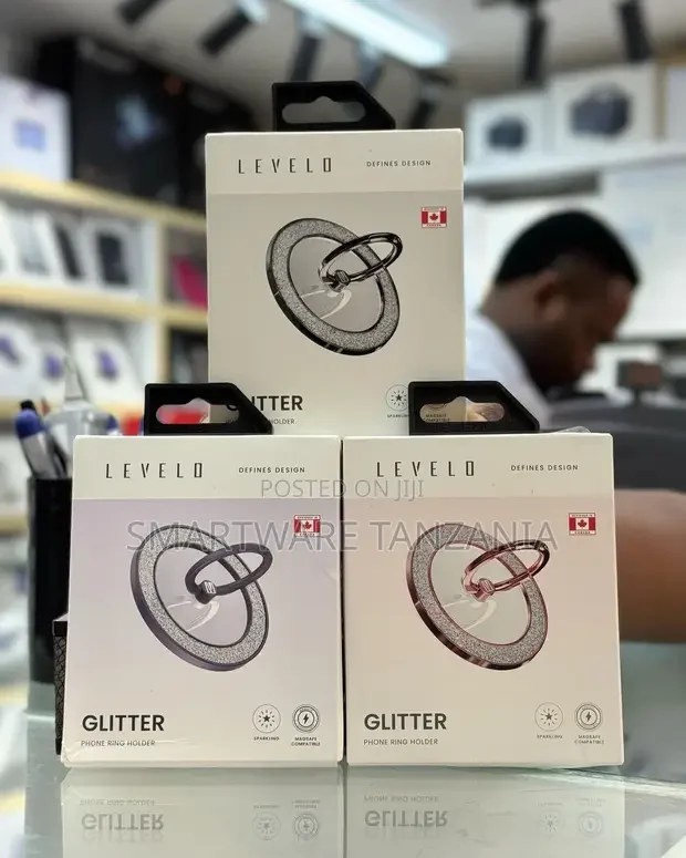 Levelo Glitter Phone Ring Holder With 360° Rotation - Buy in Dar es Salaam, Tanzania | Smartware