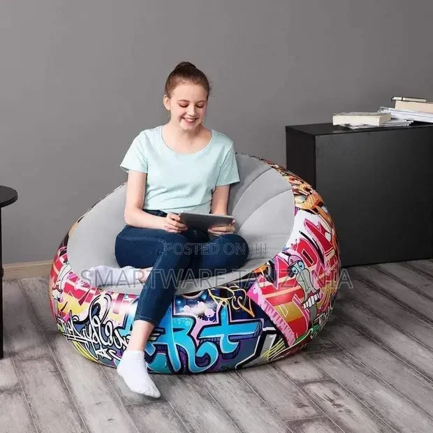 Living Room Graffiti Design Flocked Inflatable Lounge Chair - Buy in Dar es Salaam, Tanzania | Smartware