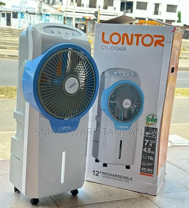 Lontor AC DC Rechargeable Box Floor Standing Fan Air Cooler