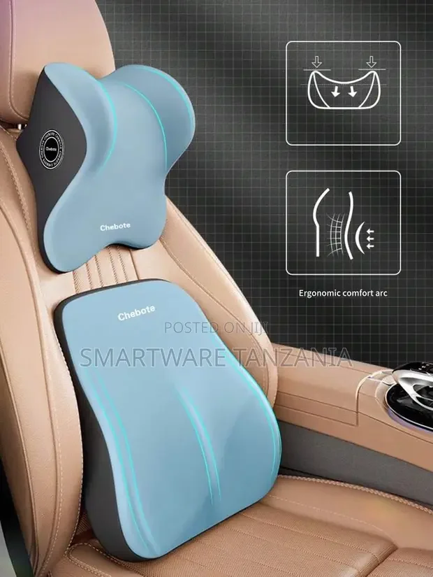 Lumbar Support Neck Pillow Kit For Car Seat And Office Chair - Buy in Dar es Salaam, Tanzania | Smartware