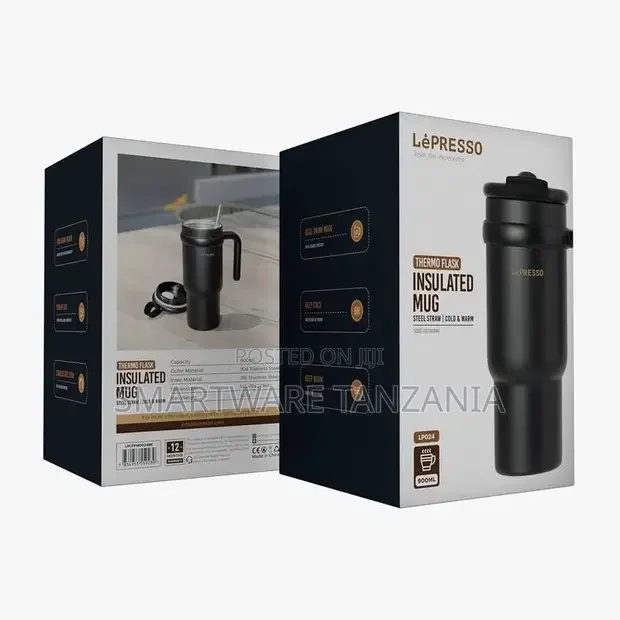 LèPRESSO Insulated Mug with Steel Straw - Buy in Dar es Salaam, Tanzania | Smartware