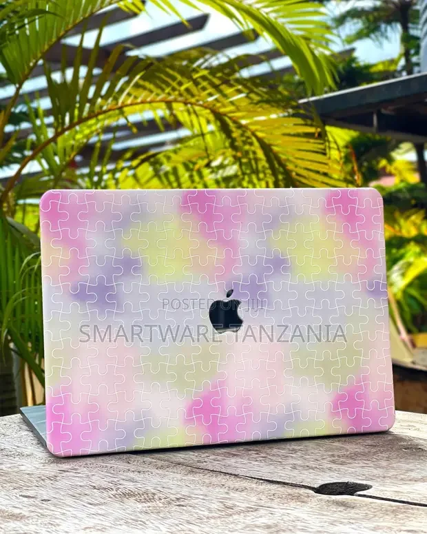 Macbook Hard Case Pastel Pink Puzzle Print Pattern Cover - Buy in Dar es Salaam, Tanzania | Smartware