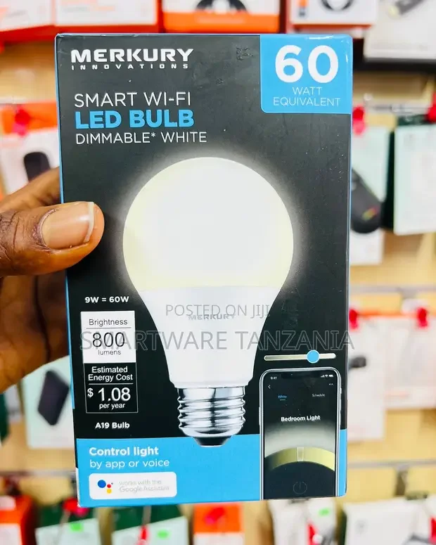 Merkury Innovations A19 Smart Wi-Fi Dimmable LED Bulb - Buy in Dar es Salaam, Tanzania | Smartware