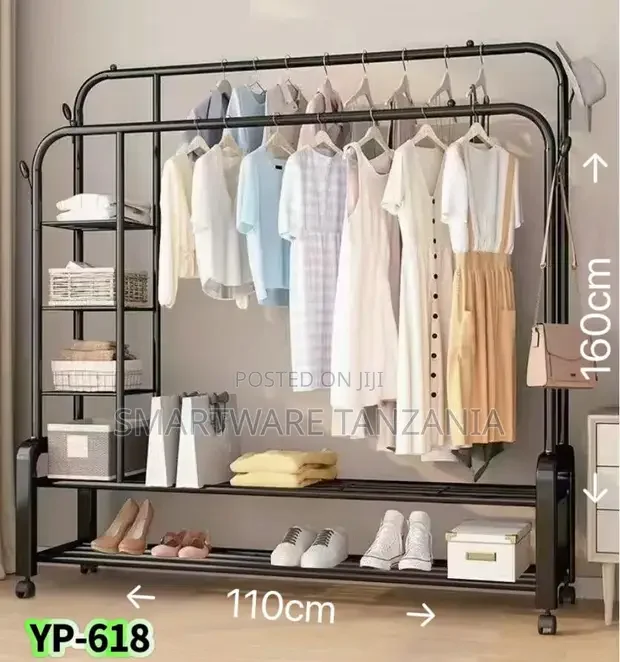 Heavy Duty Metal Clothes Rail with Shelves - Buy in Dar es Salaam, Tanzania | Smartware