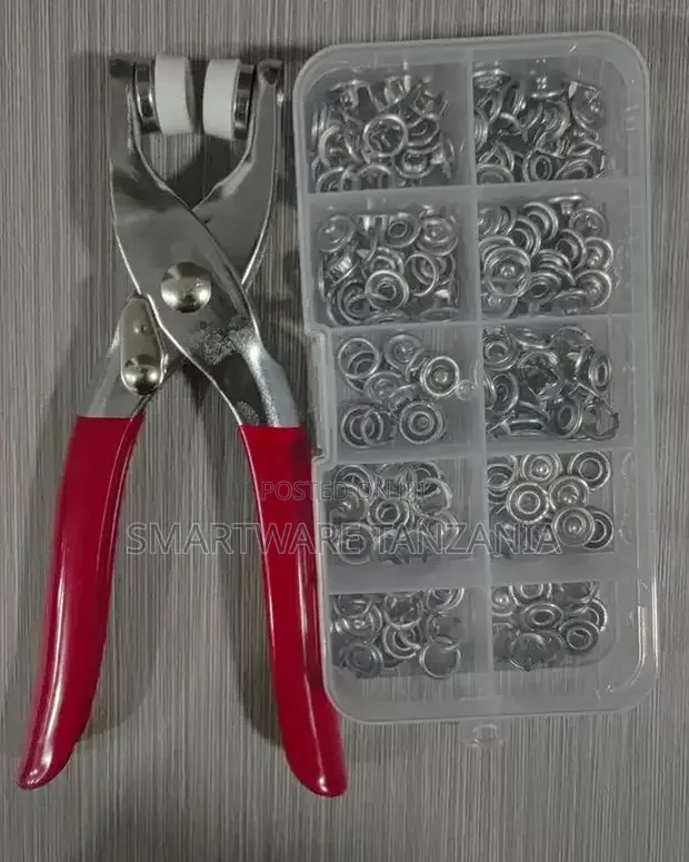 Metal Snap Button Plier Kit With 100 Silver Press Studs - Buy in Dar es Salaam, Tanzania | Smartware