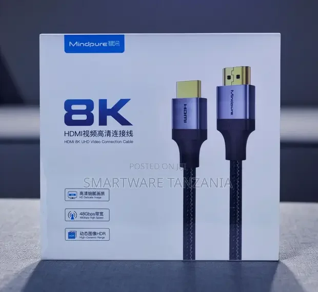 Mindpure HDMI UHD Braided Cable 48Gbps HDR 2.1 - Buy in Dar es Salaam, Tanzania | Smartware