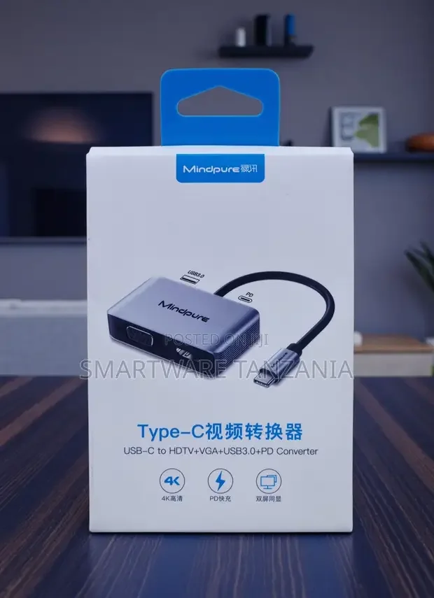 Mindpure USB-C to HDMI VGA USB3.0 PD Dual Screen Hub - Buy in Dar es Salaam, Tanzania | Smartware