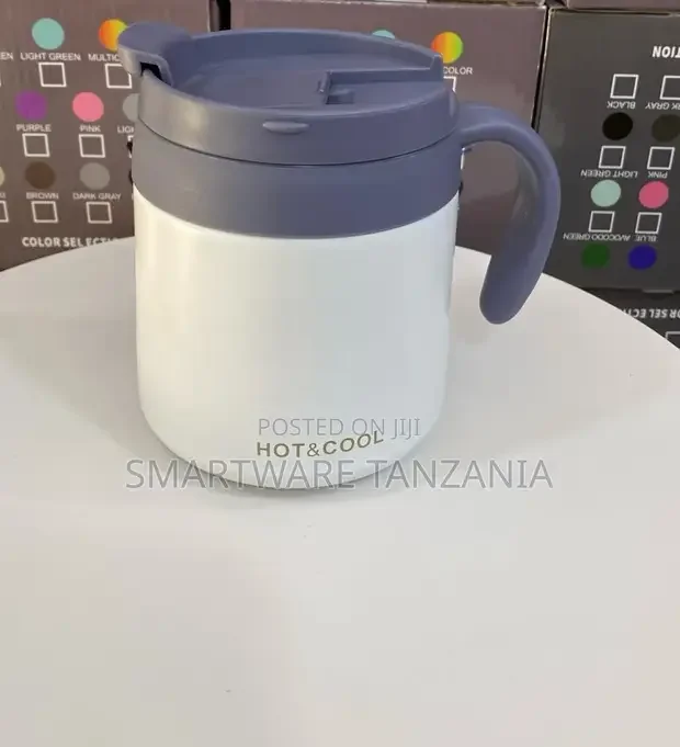 Double Walled Stainless Steel Thermal Mug with Handle Lid - Buy in Dar es Salaam, Tanzania | Smartware