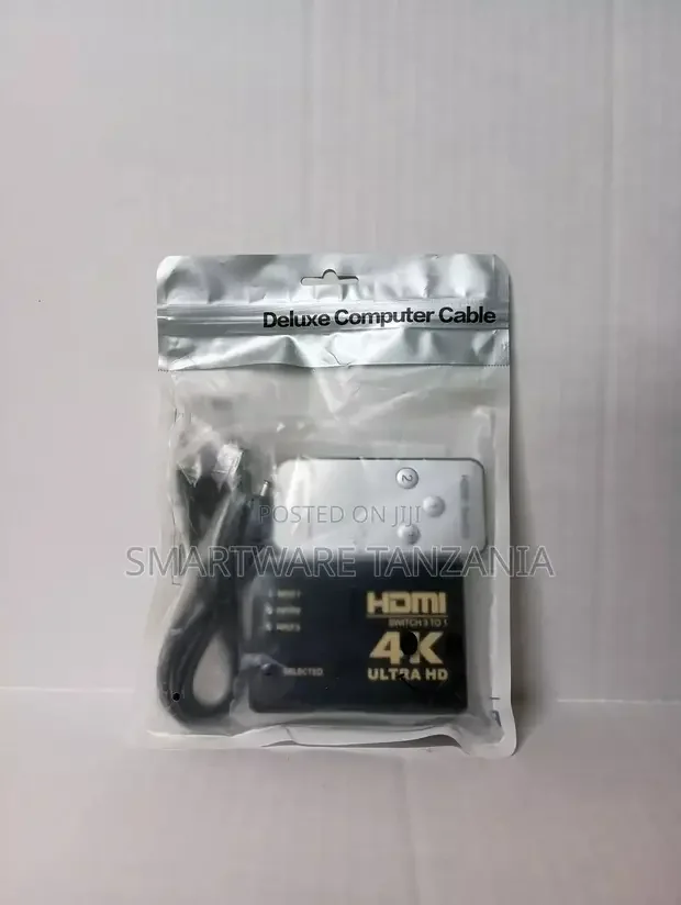 NEW HDMI Switch 3 To 1 Ultra HD Remote + Cables - Buy in Dar es Salaam, Tanzania | Smartware