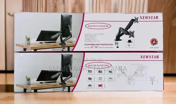 Newstar Dual Monitor Arm Mount Counterbalance 17-32 Inch Display