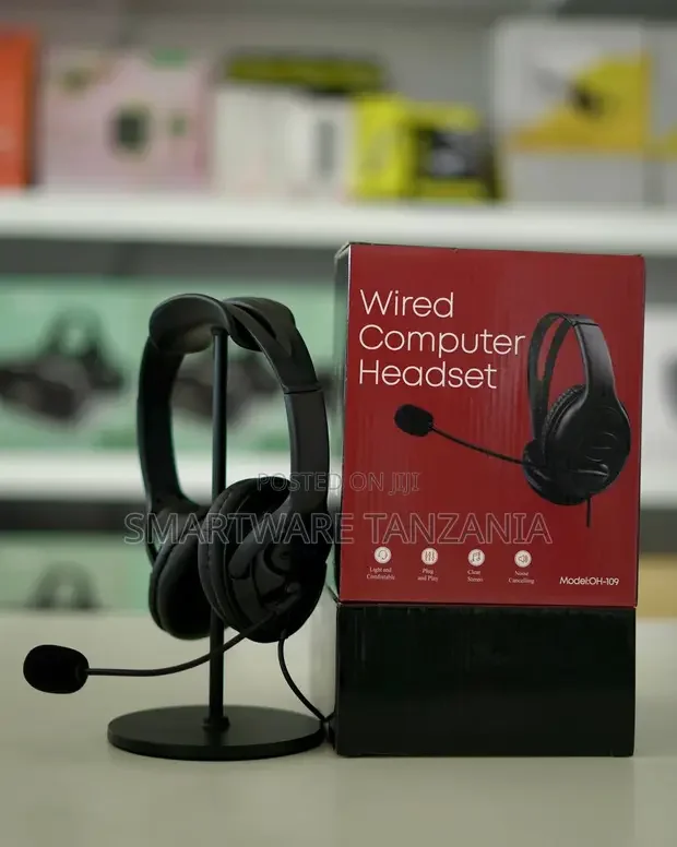 Oh-109 Wired Computer Headset With Noise Cancelling Mic - Buy in Dar es Salaam, Tanzania | Smartware
