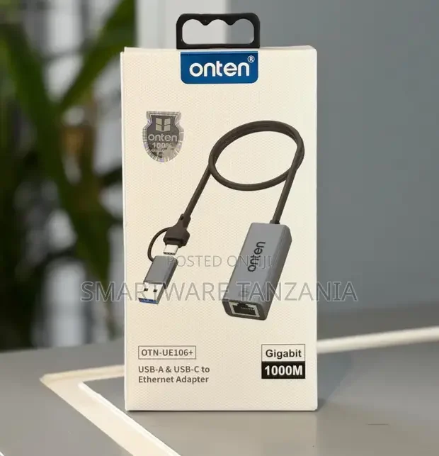 Onten OTN-UE106+ USB-A USB-C to Gigabit Ethernet Adapter - Buy in Dar es Salaam, Tanzania | Smartware