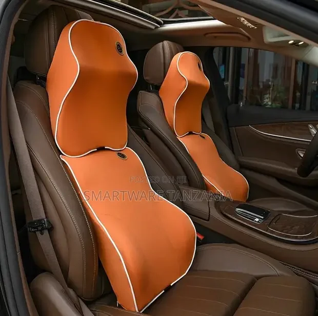Orange Memory Foam Car Neck And Back Support Cushions - Buy in Dar es Salaam, Tanzania | Smartware
